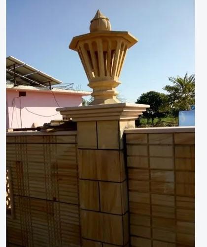 Bell Designer Stone Gate Lamp, Color : Yellow