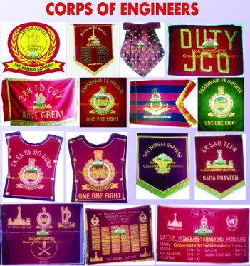 Cotton engineers div corps flags, Technics : Machine Made, HAND MADE, MACHINE MADE