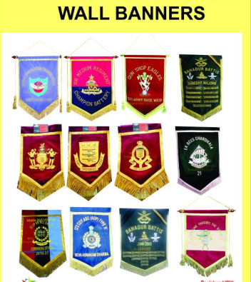Checked embroidery armed forces banner, Technics : HAND MADE, MACHINE MADE