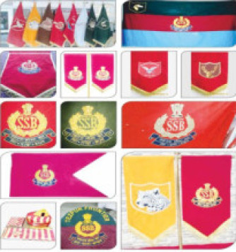 Crown crafts MILITARY ZARI EMBROIDERY FLAGS, Technics : HAND MADE, MACHINE MADE