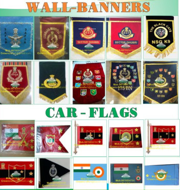 Crown crafts CLOTH wall banner car flag, Technics : HAND MADE, MACHINE MADE