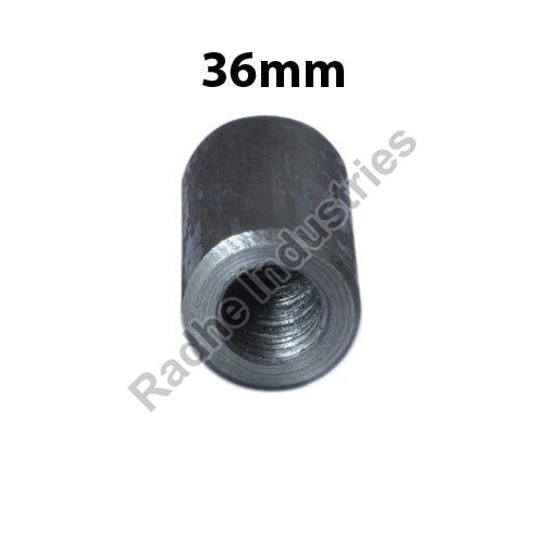 Polished Mild Steel 36mm Parallel Threaded Coupler, Length : 3inch