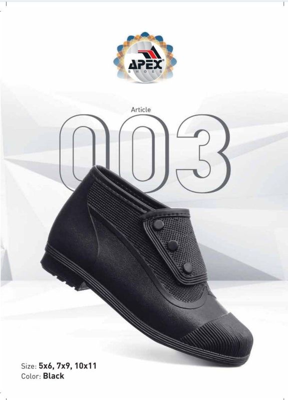 Black PVC Leather Apex 003 Button Boots, for Industrial
