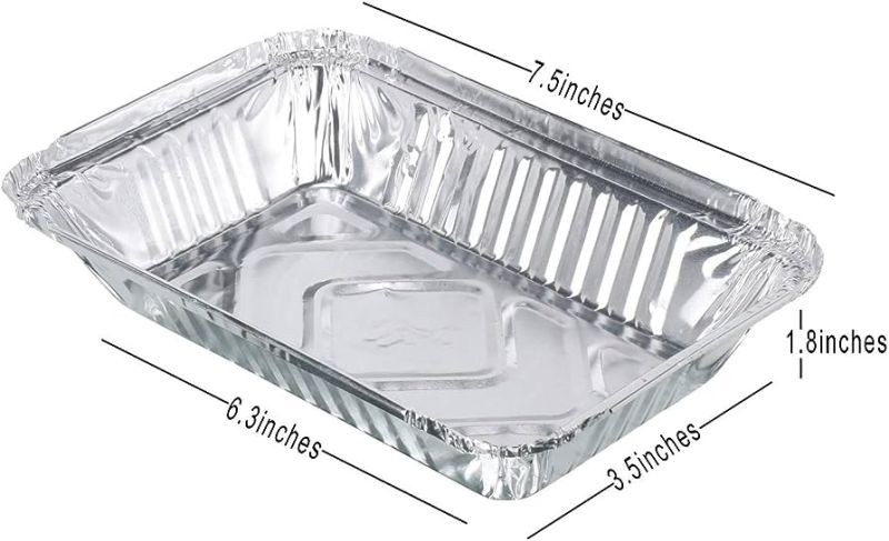Silver Square Smooth 250ml Aluminium Foil Container, For Packaging Food, Pattern : Plain