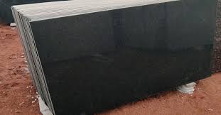 Polished Royal Black Granite Slab, for Countertop