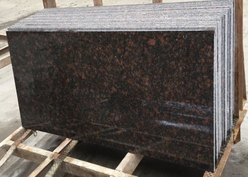 Polished Tan Brown Granite Slab, for Flooring, Stone Form : Cut-to-Size