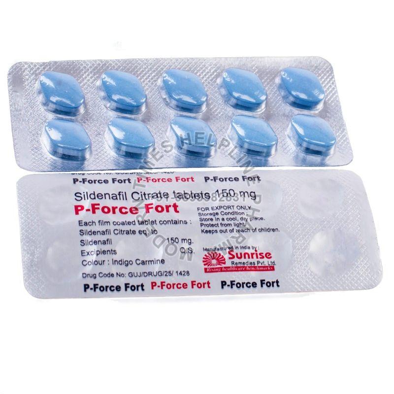 P Force Fort Tablets For Sildenafil Citrate Usp 150 Mg Packaging