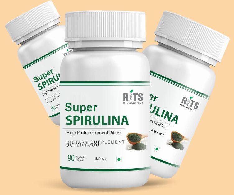 Super Spirulina Capsules, Packaging Type : Plastic Bottle