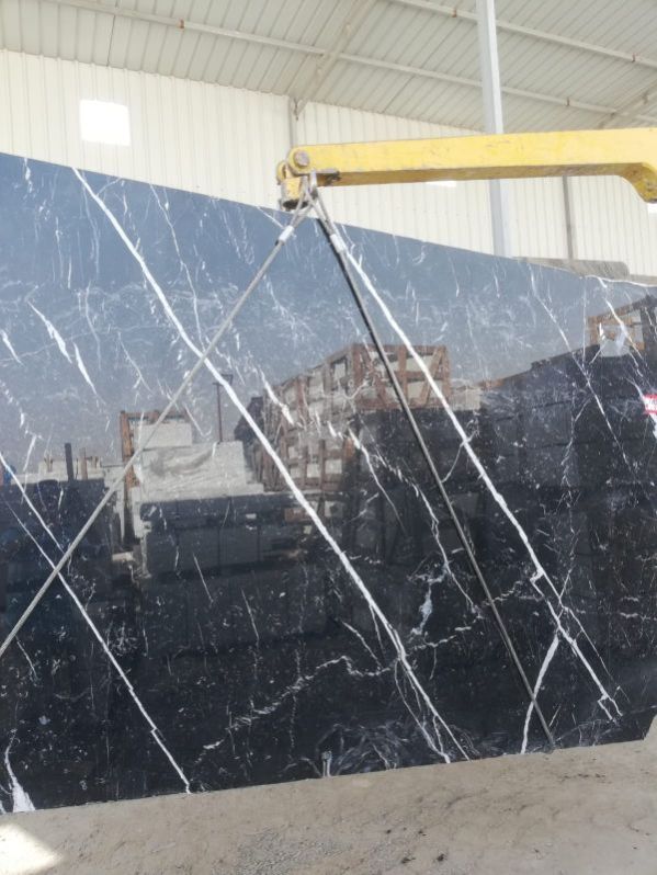 Rectangular Polished Absolute Black Marble Slab, for Construction, Size