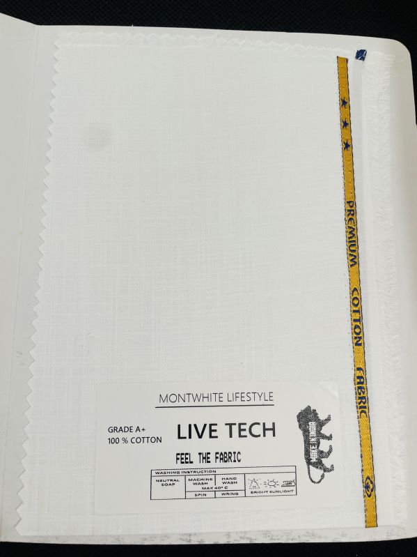 Plain Soft Live Tech Cotton Fabric, Technics : Machine Made
