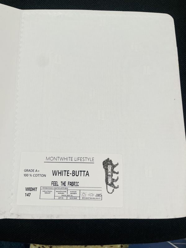 Plain Soft White Butta Cotton Fabric, Technics : Machine Made