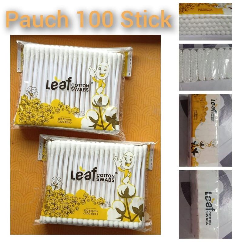 White Plastic Cotton ear cleaning buds, for Natural, Plastic Type : Pure Virgin