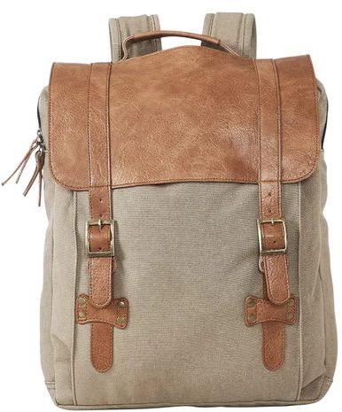 Leather Canvas Backpack Bag