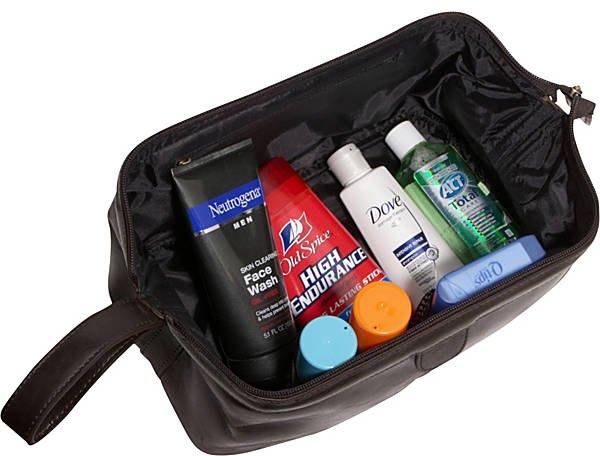 Rexine Toiletries Small Bag, for Travel, Office, Feature : Shiny Look, Fine Finishing