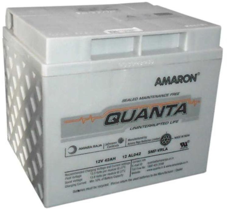Grey Amaron Quanta 42ah Smf Battery, For Online Ups, Telecom, Voltage : 12v