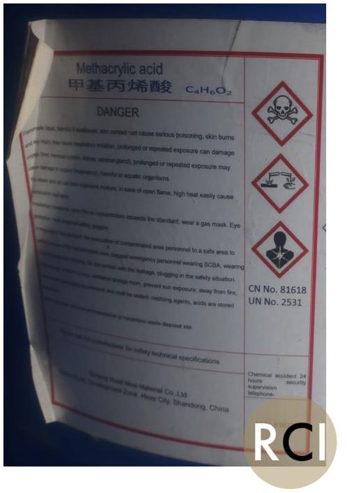 Methacrylic Acid Liquid, for Cosmetic, Purity : 100%