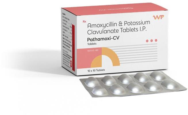 Pathamoxi CV Tablet, for Hospital, Clinical Personal, Packaging Type : Alu Alu