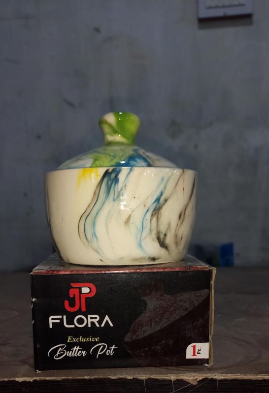 Multi Color JP Flora Italian Butter Pot