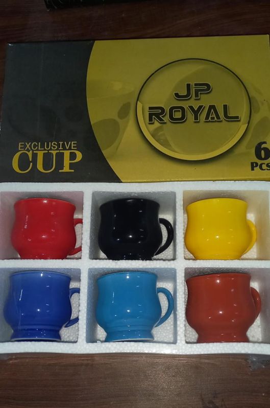 Round JP Flora Plain Bio China Mugs, for Drinkware, Gifting, Home Use, Size : Standard