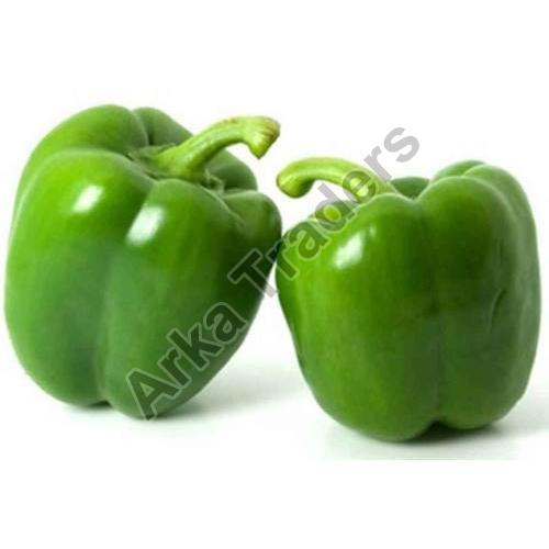 Round Fresh Green Capsicum, for Cooking, Style : Natural