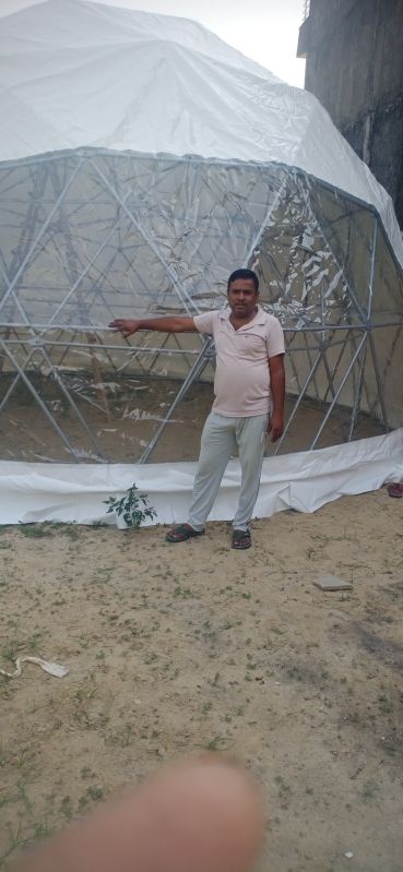 Multicolor Omcanvastentindia Nylon geodesic domes tent, for Camping, Feature : Water Proof