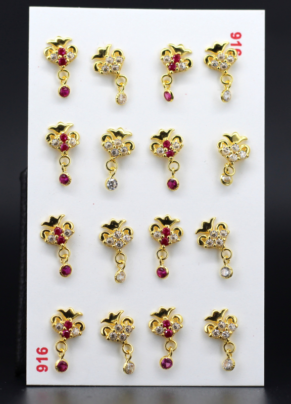 Polished Gold Nose Pins, Purity : 18k, 22ck, Feature : Attractive ...