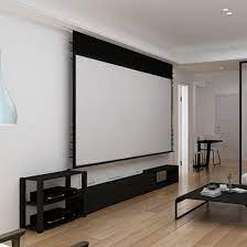 White Recessed In-ceiling Screen Motorized Projection Screen