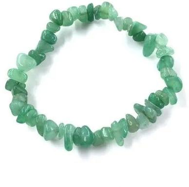 Marka Jewelry Green Aventurine Chips Bracelet, Shape : Round