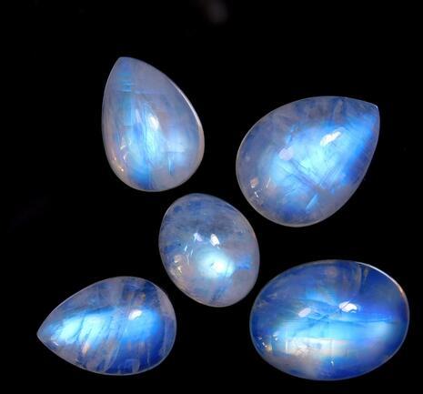 Polished Rainbow Moonstone Cabochon, for Bracelet, Earring, Necklace, Feature : Healing, Serenity