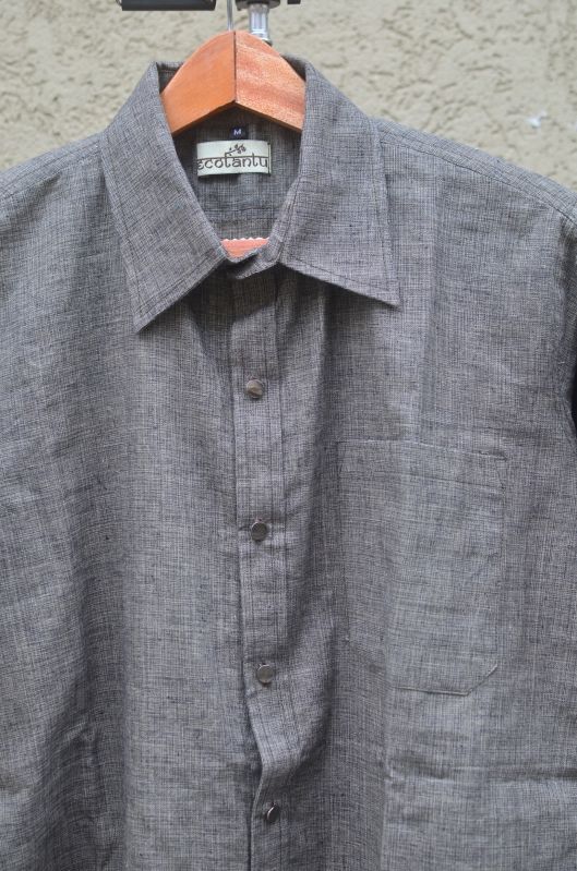 Mens Grey Cotton Shirts