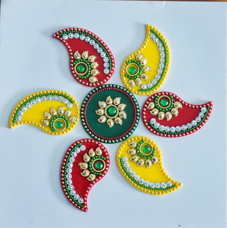 Acrylic Handmade Decorative Rangoli, For Decoration Use, Style : Dried