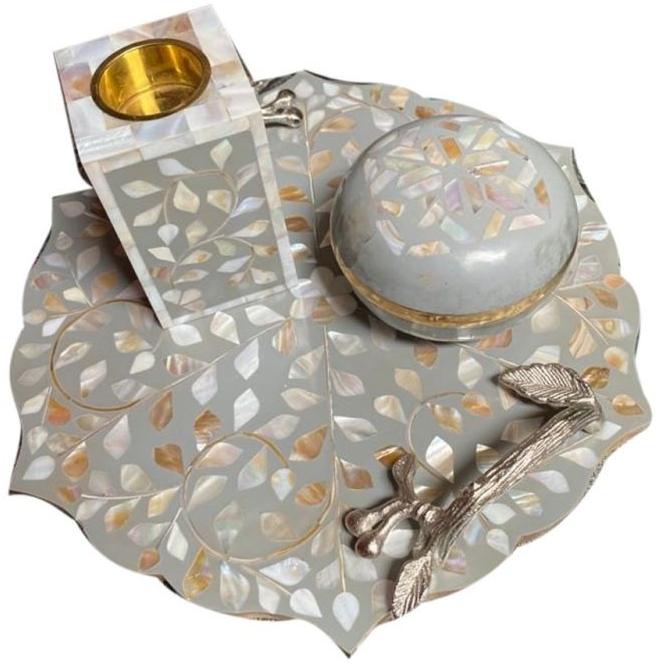 Mother of Pearl Bakhoor Burner Set, for Home Decoration, Feature : Easy To Clean, Light Weight