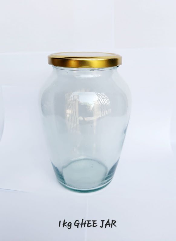 1KG GHEE GLASS JAR, Cap Material : Aluminium