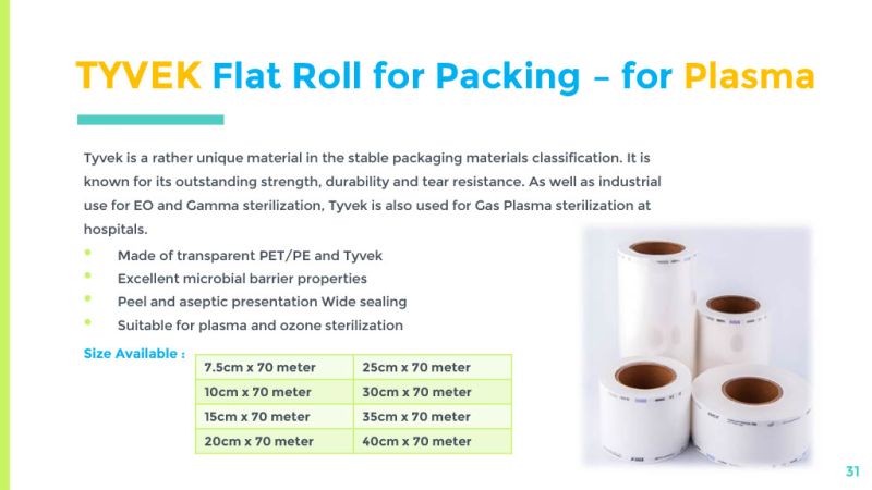 ROLL tyvek pouch, Size : from 50cm to 40cm all sizes