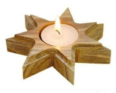Plain Polished Handicraft Wooden Candle Stand, Style : Modern