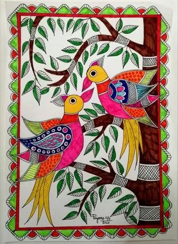 Handmade Madhubani Painting, for Wall Decoration, Home Decoration ...