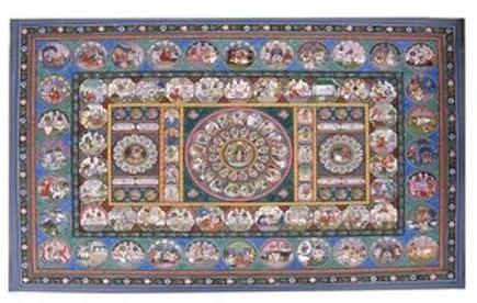 Rectangular Handmade Pattachitra Painting, For Wall Decoration, Home Decoration, Pattern : Printed