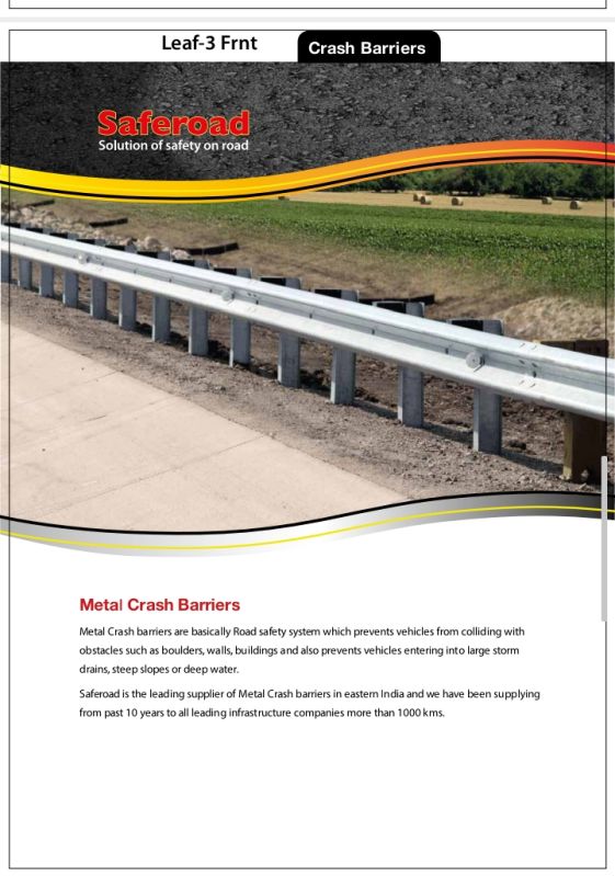 Grey Polished Galvanized Metal W-beam Crash Barrier, For Highway, Road, Certification : Isi Certified
