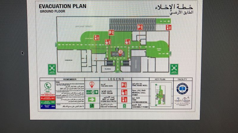 Evacuation Plan, Size : 500*350mm