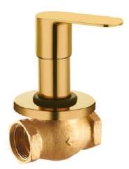 Golden PVD Gold Flush Cock, for Bathroom, Hardware Fitting, Kitchen, Size : 25mm