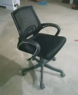Black Net Back Pu Seat Mesh Chair, Size : 16-17 Inch
