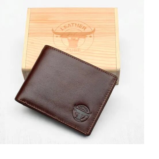 Leather wallets, Color : Brown