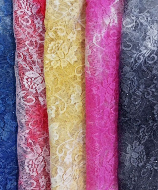 Embroidered Lycra Net Fabric