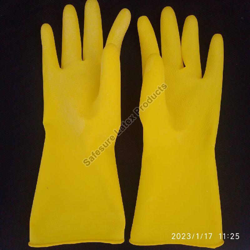 Dotted Latex Household gloves, Size : M