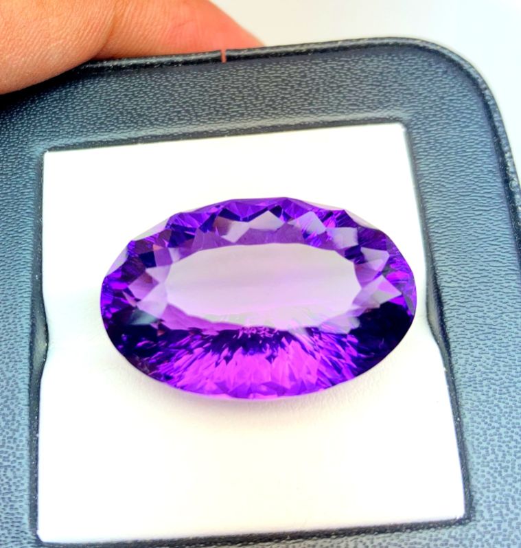 Amethyst Oval Concave Cut Loose Gemstones