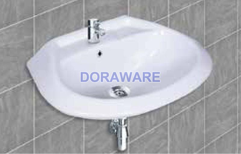 Round Ceramic Wall Mounted Wash Basin, for Home, Hotel, Office, Restaurant, Feature : Fine Finishing
