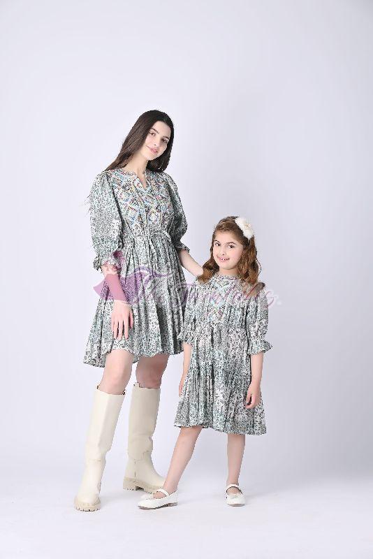 Mother and Daughter Ayah Mini Dress, Feature : Attractive Pattern