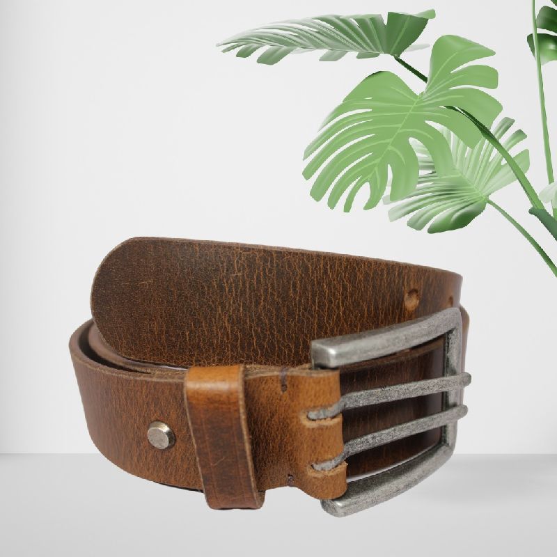 Finished Natural Cowboy Leather Belt, Feature : Durable