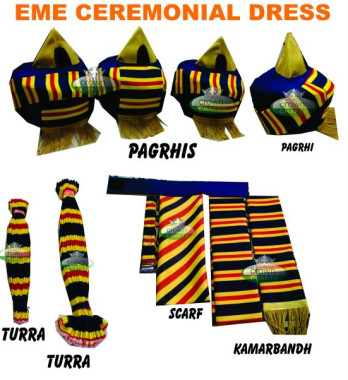 Cotton embroidered Eme ceremonial dress, for Military Use, Technics : Attractive Pattern, Handloom