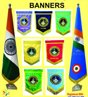 hand embroidery zari flags banner
